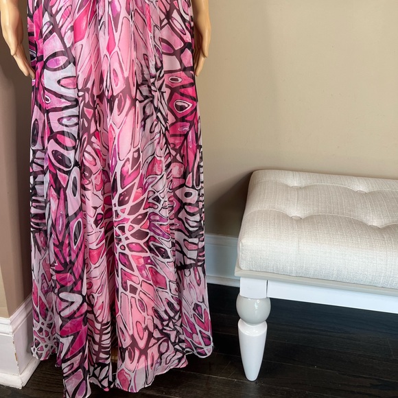 White House Black Market Fuchsia Halter Maxi Dress - Picture 4 of 16